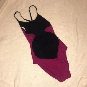 Sporti magenta tie back training bathing suit